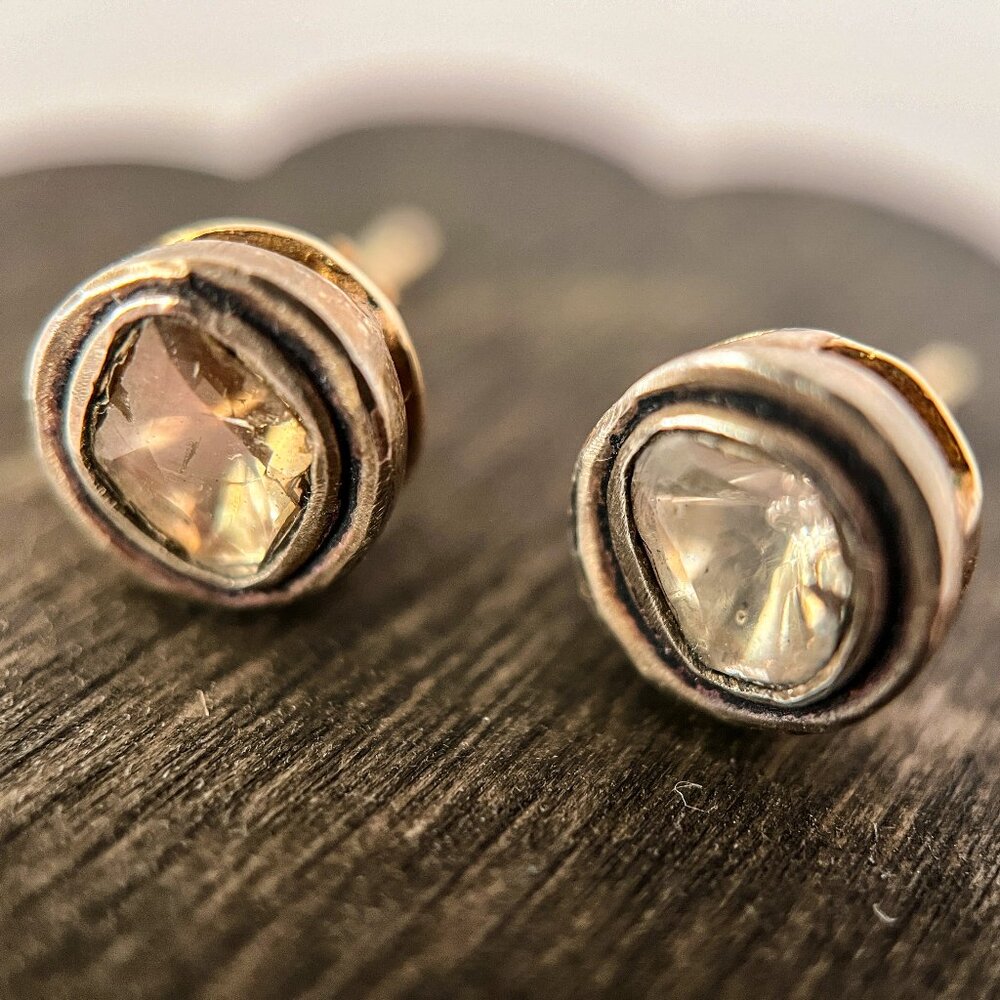 Indian Raw Cut Diamond Studs